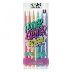 MARCADOR MOOVING GLITTER PASTEL X6