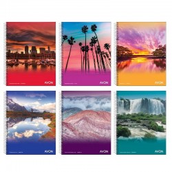 CUADERNO AVON A5 C/ESPIRAL RAYADO 84 HOJAS