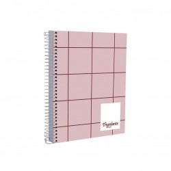 CUADERNO TRIUNFANTE 16X21 CUADROS ROSA