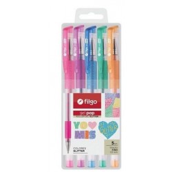 BOLIGRAFO FILGO GEL POP GLITTER X5