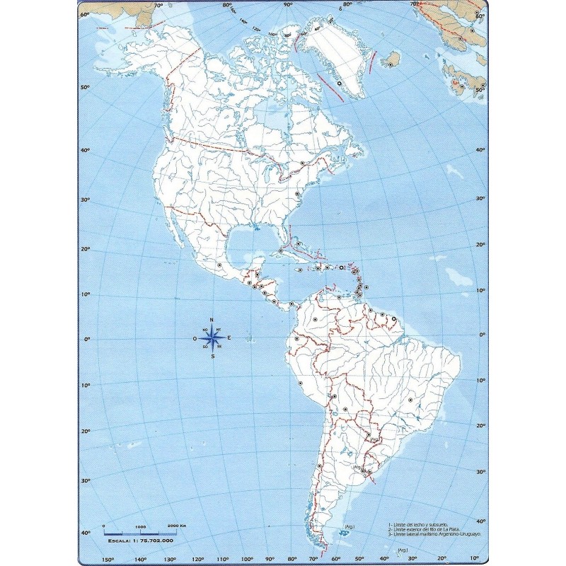 Mapa N°3 Continente Americano PolÍtico 2696