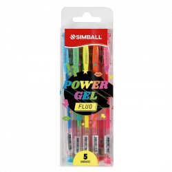 LAPICERA ROLLER BALL SIMBALL POWER GEL FLUO X5